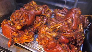 바삭한 꽈리고추 튀김족발, 365일 줄서서 먹는 곳 fried braised pig's trotters (jokbal) - korean street food / 문래동 그믐족발