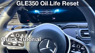 2022 Mercedes GLE350 How to reset oil life maintenance reminder
