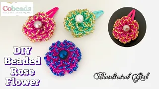Cobeads Tutorial || Seed beads rose flower || DIY rose flower