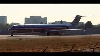 HD American Airlines MD-83 CLOSE UP *LOUD* 30L Taxi and Takeoff from San Jose International Airport