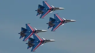 Russian Knights Su-30s power, precison & flat Spin - LIMA  2019