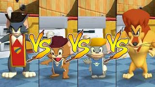 Tom and Jerry in War of the Whiskers HD Jerry Vs Lion Vs Tom Vs Nibbles (Master Difficulty)