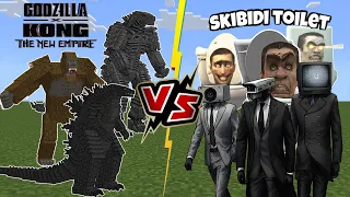 Skibidi Toilet Titans VS Godzilla and Kong [Minecraft PE]