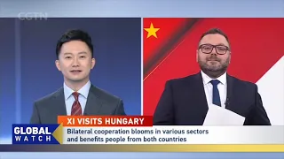 Hungarian state media MTVA anchor discusses China-Hungary ties with CGTN anchor Zhong Shi