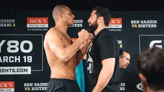 Jamal Ben Saddik vs Levi Rigters | Glory 80 weigh-in faceoff