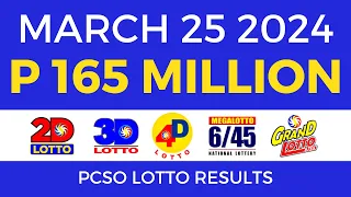 Lotto Result March 25 2024 9pm PCSO