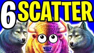 BUFFALO KING MEGAWAYS SLOT 🔥 RARE 6 SCATTER BONUS‼️😵