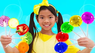 La Canción de los Colores con Vegetales| Aprenda Colores y Alimentos Saludable para Niños