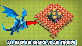 Trap Base Challenge | x999 Air Bombs Vs Max Level Air Troops | Coc | Clash Of Clans |