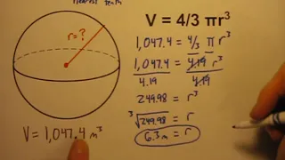 Calculate the Radius of a Sphere When Given Its Volume