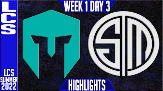 IMT vs TSM Highlights | LCS Summer 2022 W1D3 | Immortals vs Team Solomid