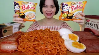 QUATTRO CHEESE SAMYANG FIRE NOODLES and LUNCHEON MEAT  MUKBANG