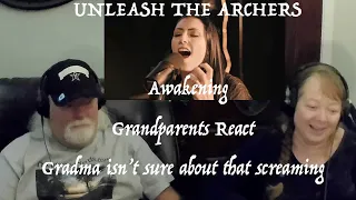 UNLEASH THE ARCHERS - Awakening - WOW - SCREAMING - Grandparents from Tennessee (USA) react