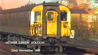 BR in the 1980s Hither Green Station  on 22nd November 1989