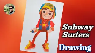 How to draw Subway Surfers ❤ drawing tutorial | Subway Surfers Jake drawing @Aryanvermastudios