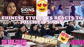 CHINESE STUDENTS REACT TO JOLLIBEE COMMERCIAL "SIGNS"/ KILIG SILA BESH/ RELATE 💔😭😭😍 😍 😮 😮