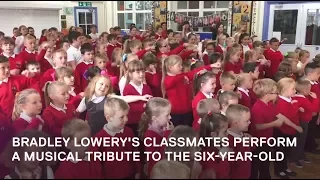 Bradley Lowery's classmates sing in his honour