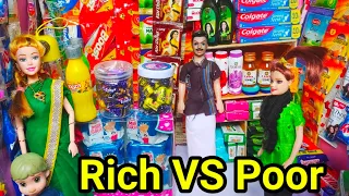 Barbie grocery shop Rich VS Poor/Barbiw show tamil/Mini cooking Tamil