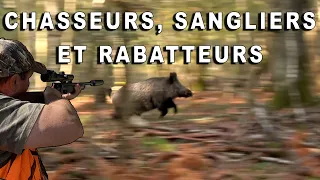 Chasseurs, rabatteurs et sangliers