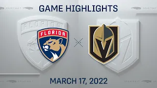 NHL Highlights | Panthers vs. Golden Knights - Mar. 17, 2022