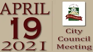 City of Fredericksburg, TX - Regular City Council Meeting - Monday, April 19, 2021