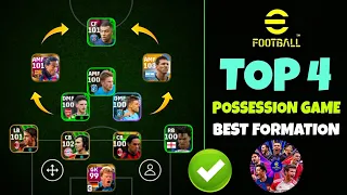 Top 4 Best Formation For Possession Game in eFootball 2024 Mobile 🔥 | Possession Game eFootball 2024