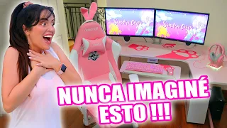 TRANSFORMACIÓN EXTREMA! 😱 UN SETUP TODO ROSA! 😍 SORPRESA ÉPICA!!! Pink Gaming SetUp 🔥 SandraCiresArt