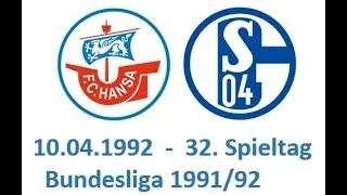 FC Hansa Rostock - FC Schalke 04   Fußball Bundesliga 1991/92