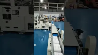 Full automatic napkin paper processing machine line #tissuemachine   #shorts  #tissue #factory