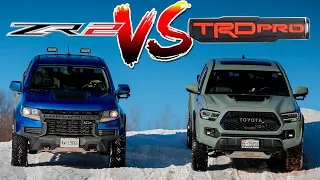2021 Toyota Tacoma TRD PRO vs 2021 Chevrolet Colorado ZR2, Snow/off -road challenge!