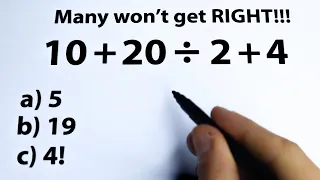 10 + 20 ÷ 2 + 4 = ❓