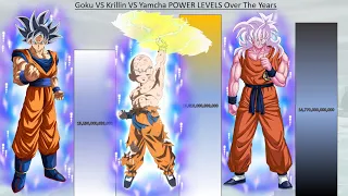 Goku VS Krillin VS Yamcha POWER LEVELS Over The Years - DB / DBZ / DBS