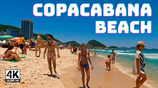 🇧🇷 COPACABANA BEACH WALKING TOUR ON THE SAND 4K ⁶⁰ | RIO DE JANEIRO, BRAZIL