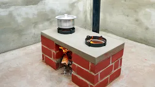 Awesome Dual Burner Smoke Free Bricks Stove Making