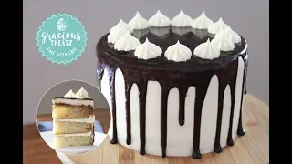 Eggless Moist Vanilla 3 Layer Cake