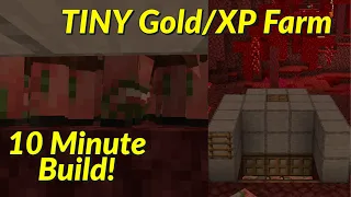 TINY Early Game Gold/XP Farm! 10 Minute Build! | Best, Easiest Minecraft Java/Bedrock 1.17+ Farms!