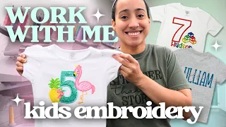 Small Business Vlog✨ Embroidering Kids Shirt Orders for My Etsy shop on my Melco EMT16X