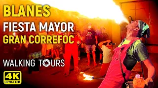 4K Blanes (Catalonia, Spain) Gran Correfoc Walking Tour • July 2022