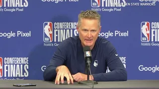 Golden State Warriors Head Coach Steve Kerr reacts to Texas school shooting