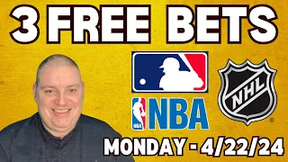 Monday 3 Free Picks & Betting Predictions - 4/22/24 l Picks & Parlays l #mlbbets  l #nhlparlay