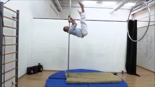 Pole Dance freestyle on static pole performed by Mark Buhantsov edition №2