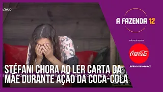 Stéfani Bays chora ao ler carta da mãe durante ação da Coca-Cola | A Fazenda 12