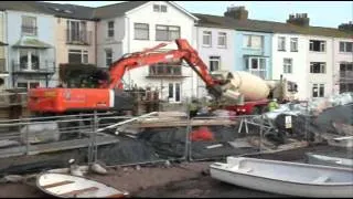 Construction Work at Teignmouth Back Beach Sea Wall
