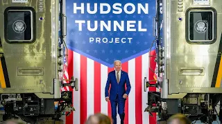 Biden highlights grant for Hudson tunnel, takes aim at GOP