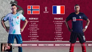 PES 2021 - Norway vs France - FIFA World Cup 2022 - Full Match - All Goals HD - Gameplay PC