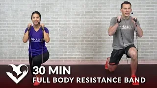 30 Minute Full Body Resistance Band Workout for Women & Men - Elastic Exercise Band Workouts