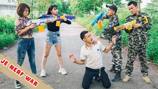 JE Nerf War: Double Girl SEAL X Nerf Guns Fight Criminal Group Rescue Hostage Battle