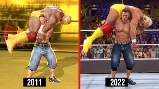 WWE ALL Stars Vs. WWE 2K22! (Finishers Comparison)