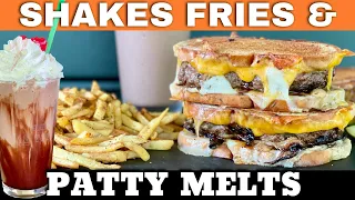 DINER BURGERS on the Griddle - Patty Melts, French Fries, & Chocolate Milkshakes!