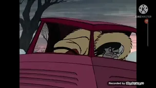 Cruella chases a van with the runaway theme